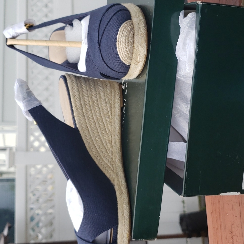 New Ralph Lauren blue wedges size 8 - Picture 5 of 9